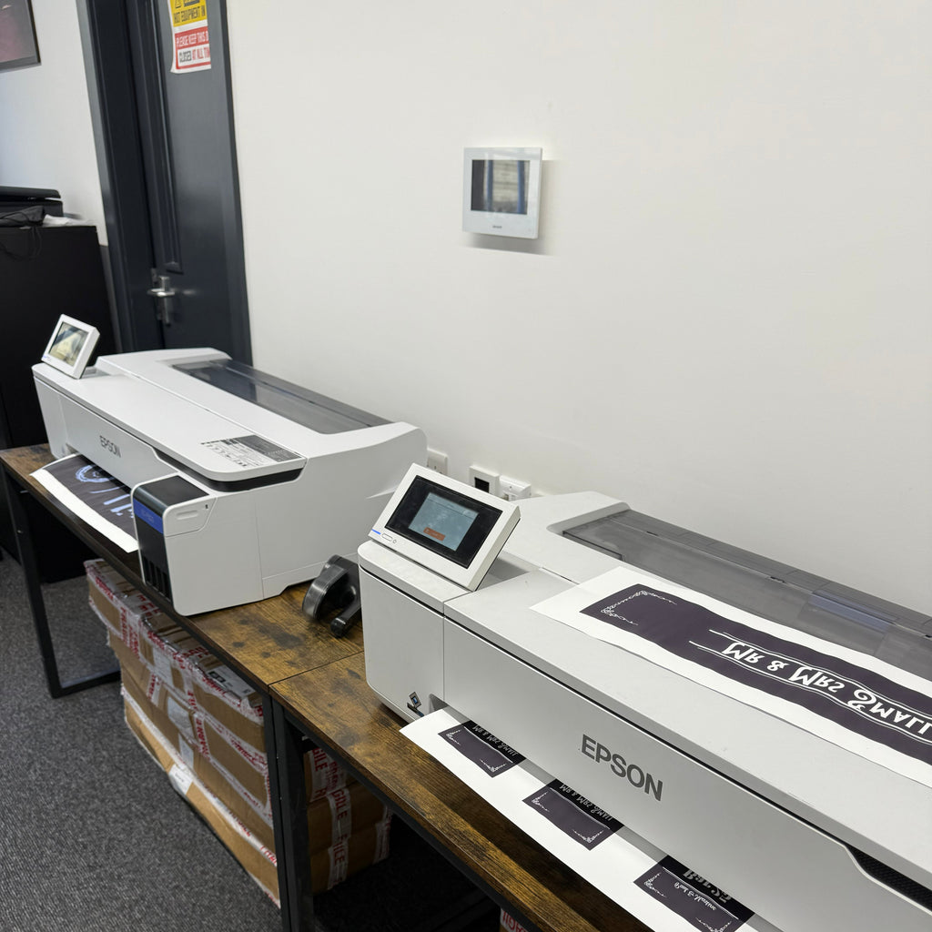 High-quality custom bar runners being printed at our UK manufacturing facility in West Yorkshire