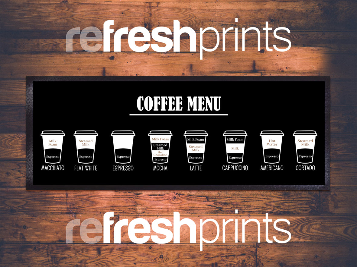 Coffee Menu Medium Bar Runner (2 Colours)