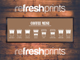 Coffee Menu Medium Bar Runner (2 Colours)
