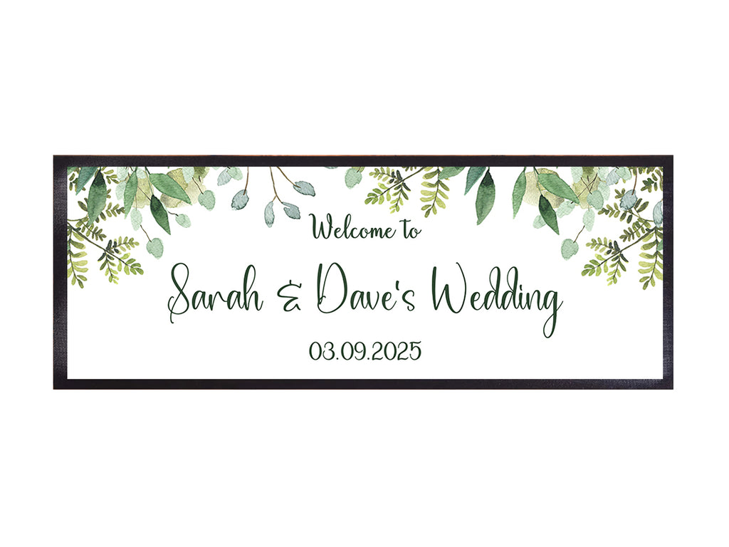 Wedding Leaves (White) Medium Bar Runner