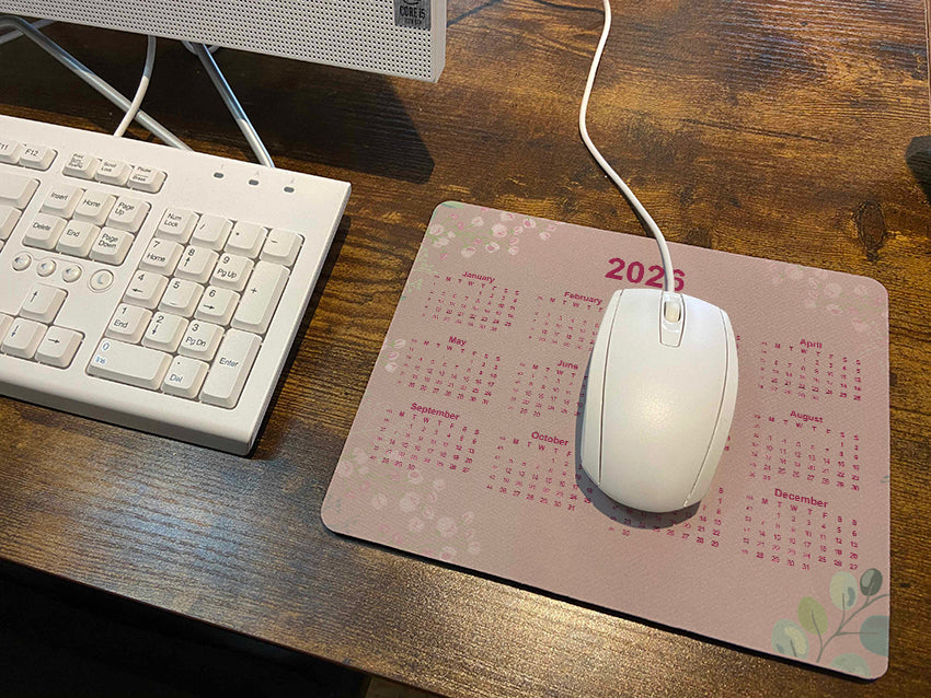 Pink Border Calendar Regular Mouse Mat