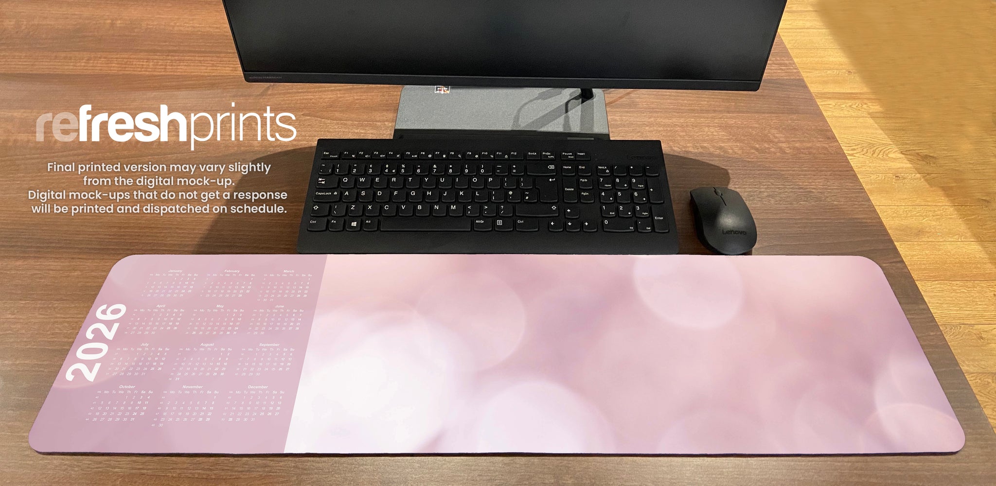 Pink Bubbles Large Mouse Mat