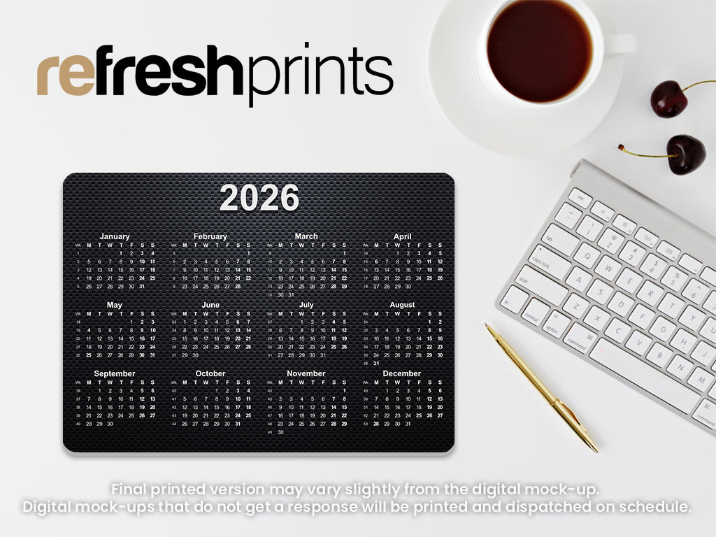 Textured Calendar Regular Mouse Mat