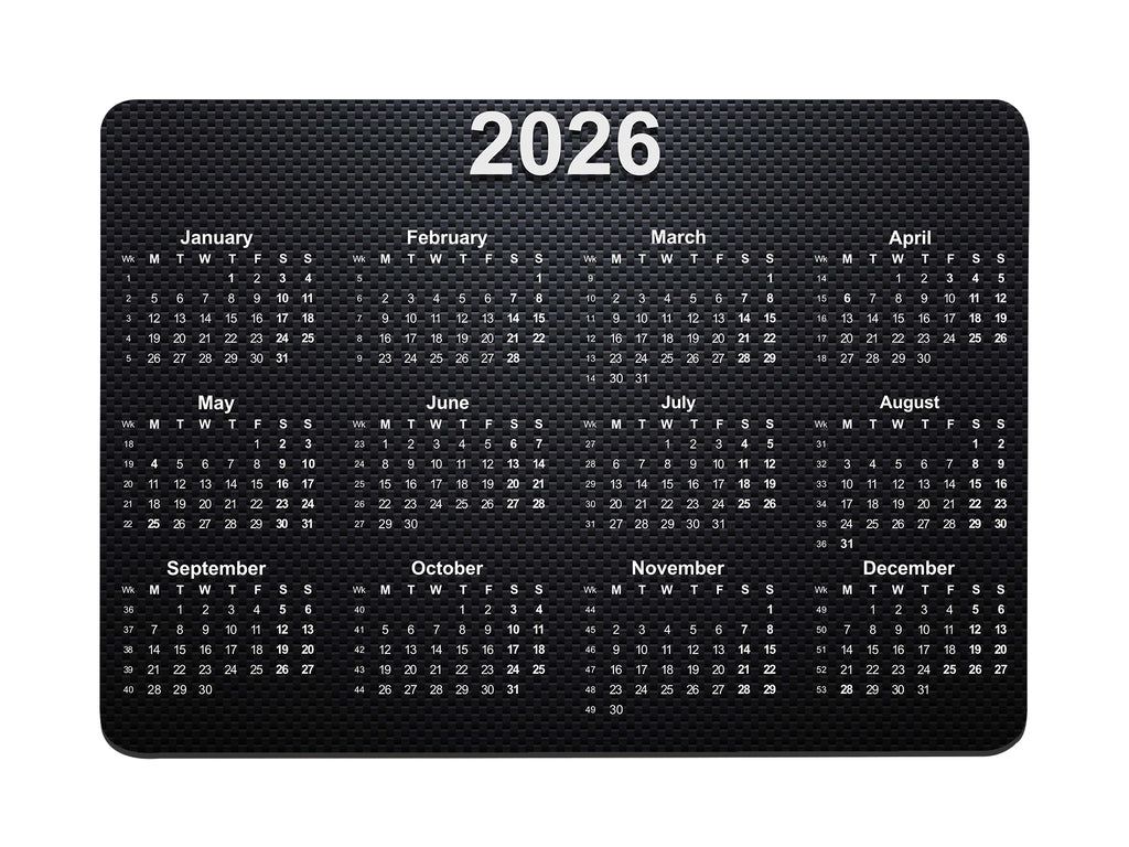 Textured Calendar Regular Mouse Mat