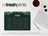 Green Leaves Calendar Regular Mouse Mat