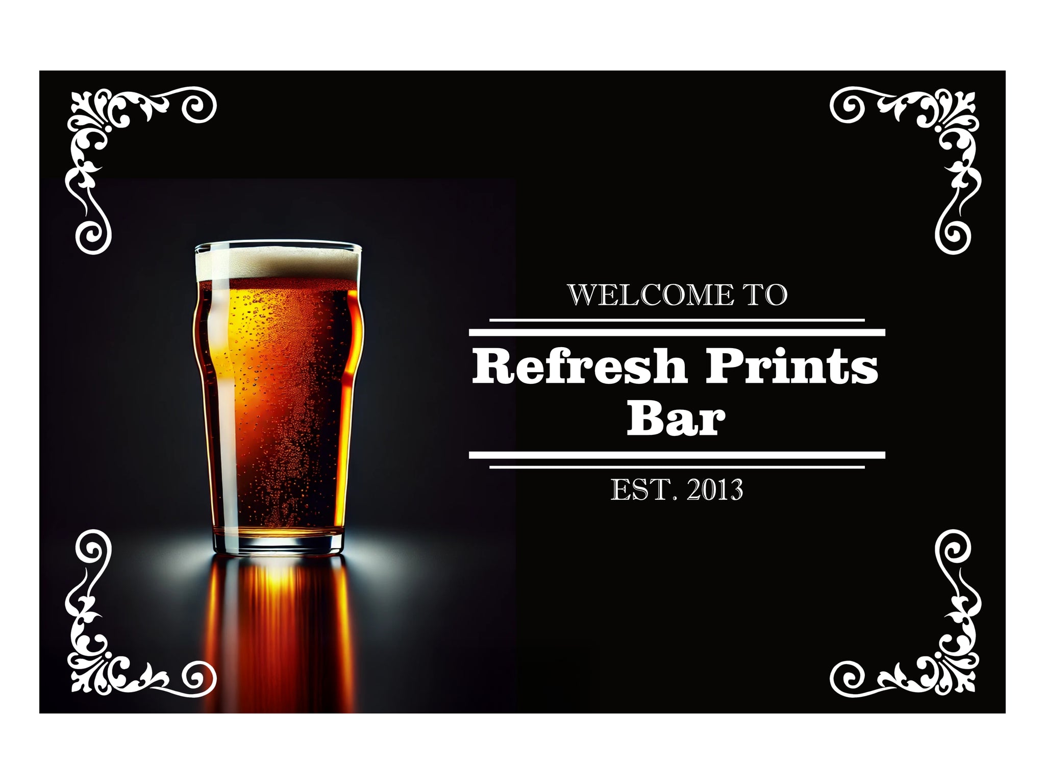 Beer Glass Metal Bar Sign