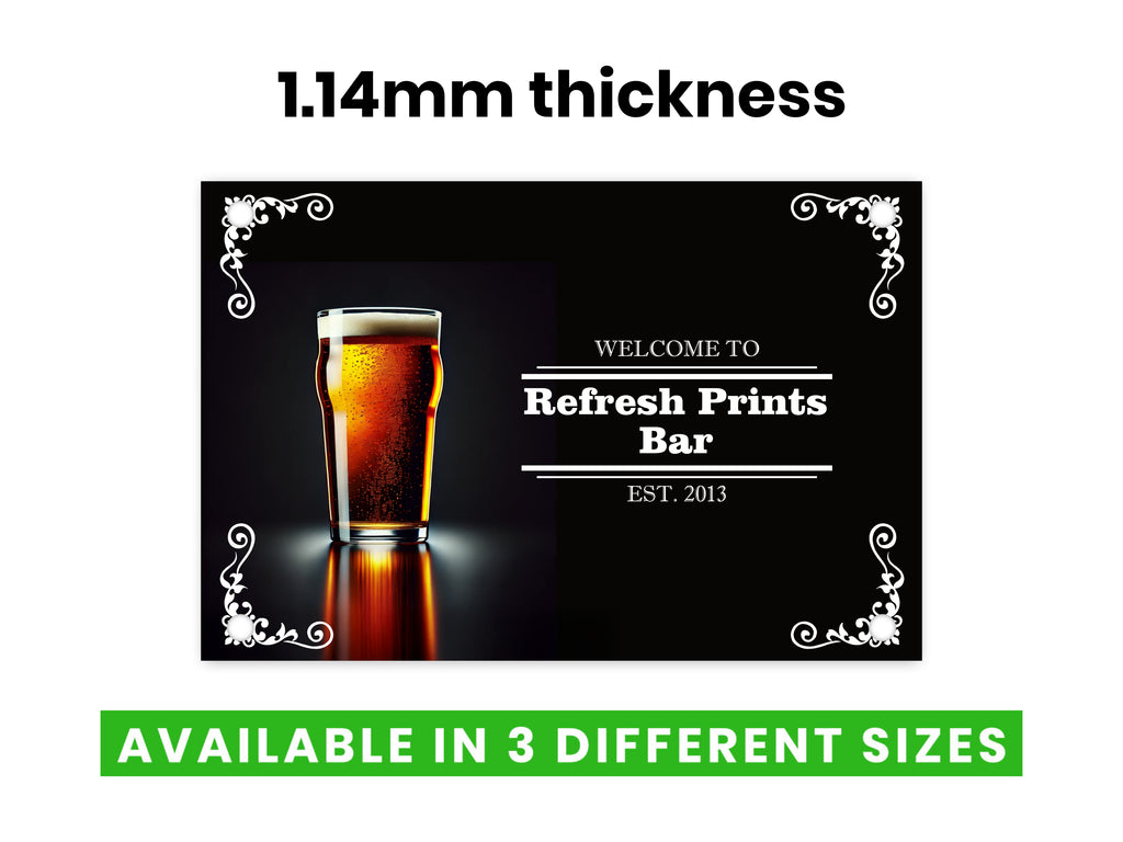 Beer Glass Metal Bar Sign