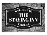 Brick Wall Metal Bar Sign