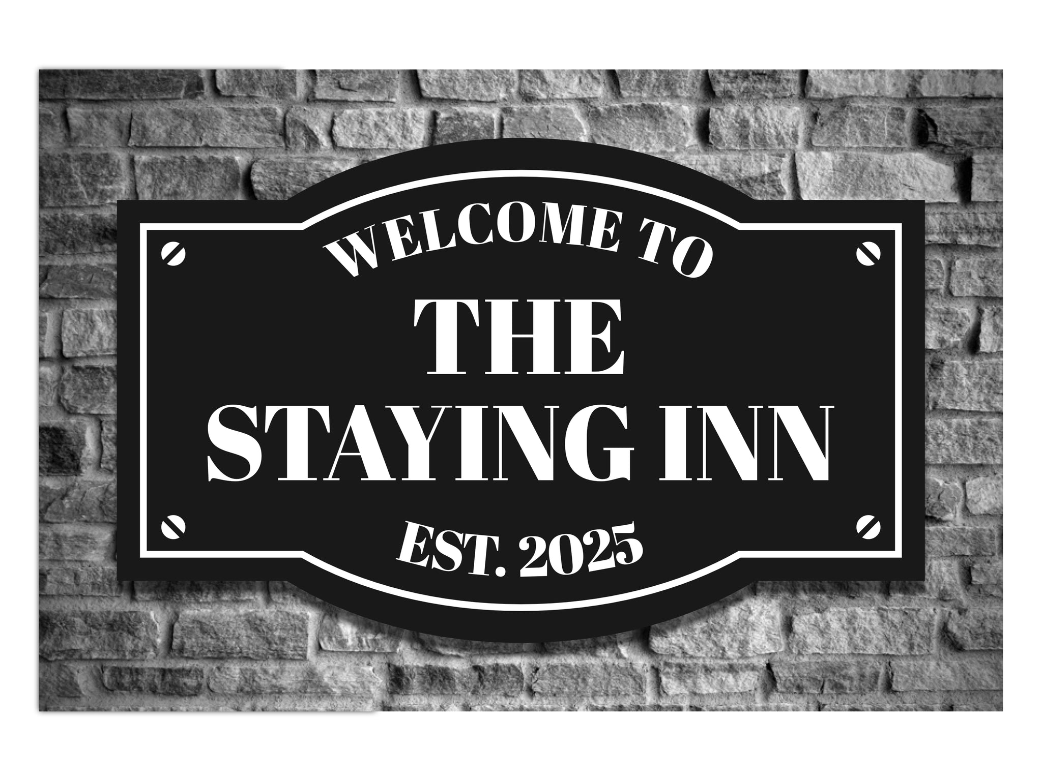 Brick Wall Metal Bar Sign