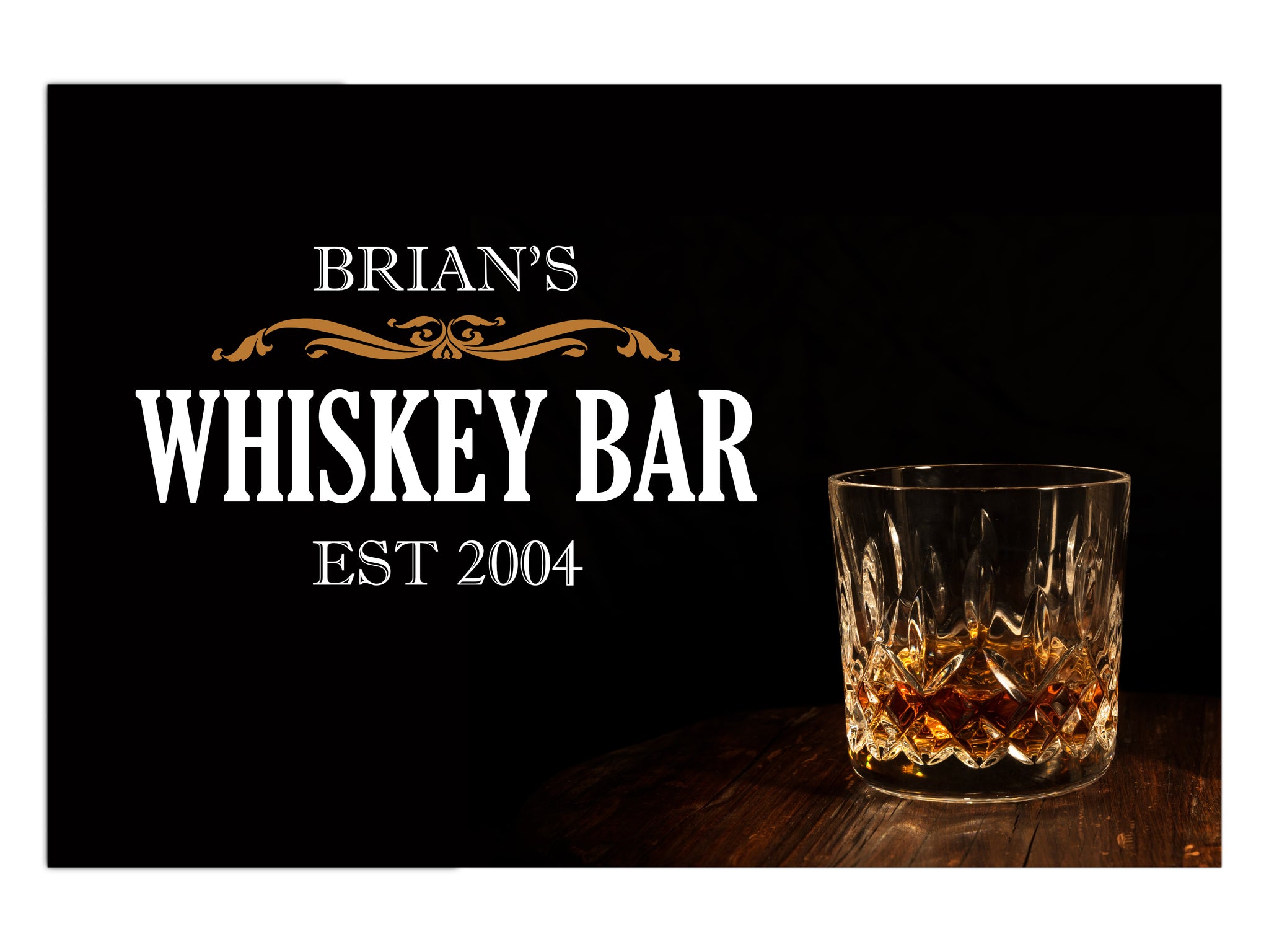 Whiskey Splash Metal Bar Sign