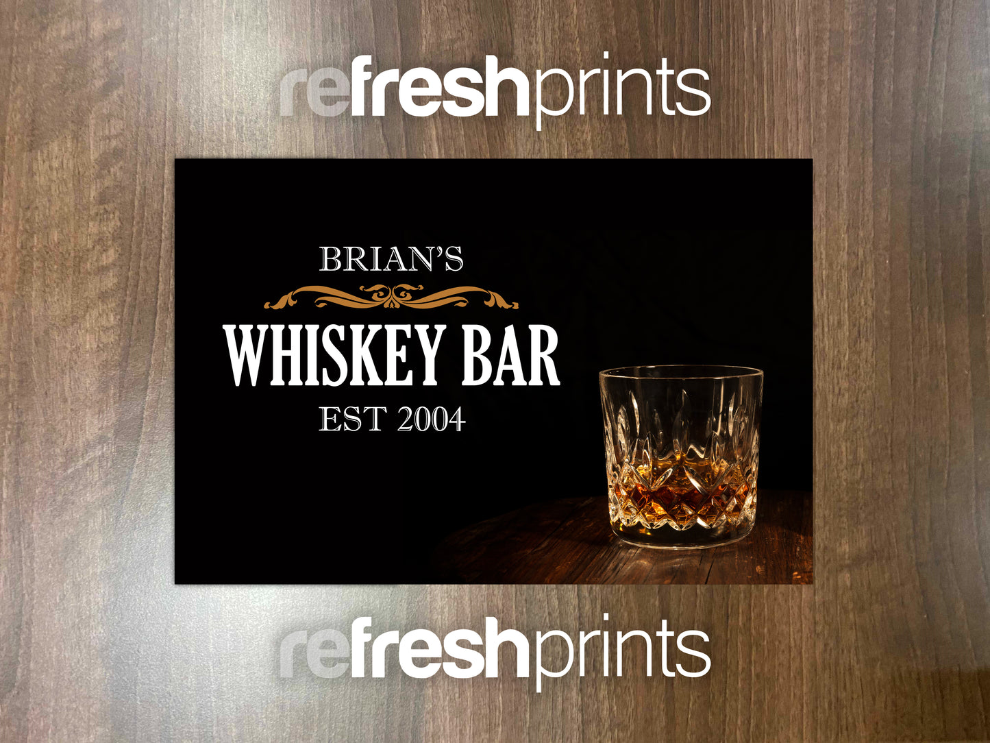 Whiskey Splash Metal Bar Sign