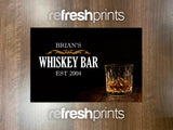 Whiskey Splash Metal Bar Sign