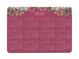 Pink Floral Leaves Calendar Regular Mouse Mat