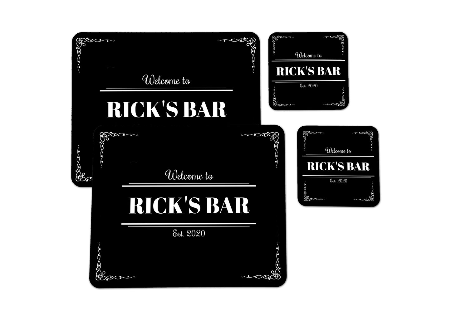 2 Custom Cork-Backed Placemats & 2 Coaster Set