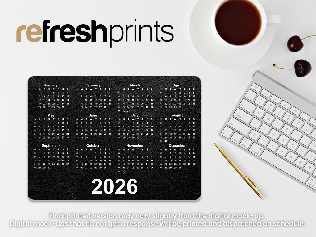 Textured Slate Calendar Regular Mouse Mat