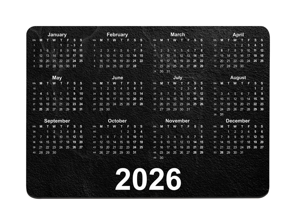 Textured Slate Calendar Regular Mouse Mat