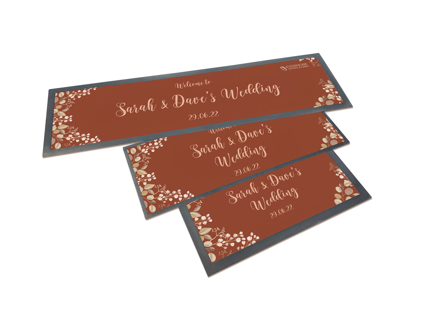 Terracotta Wedding Floral Border Bar Runners