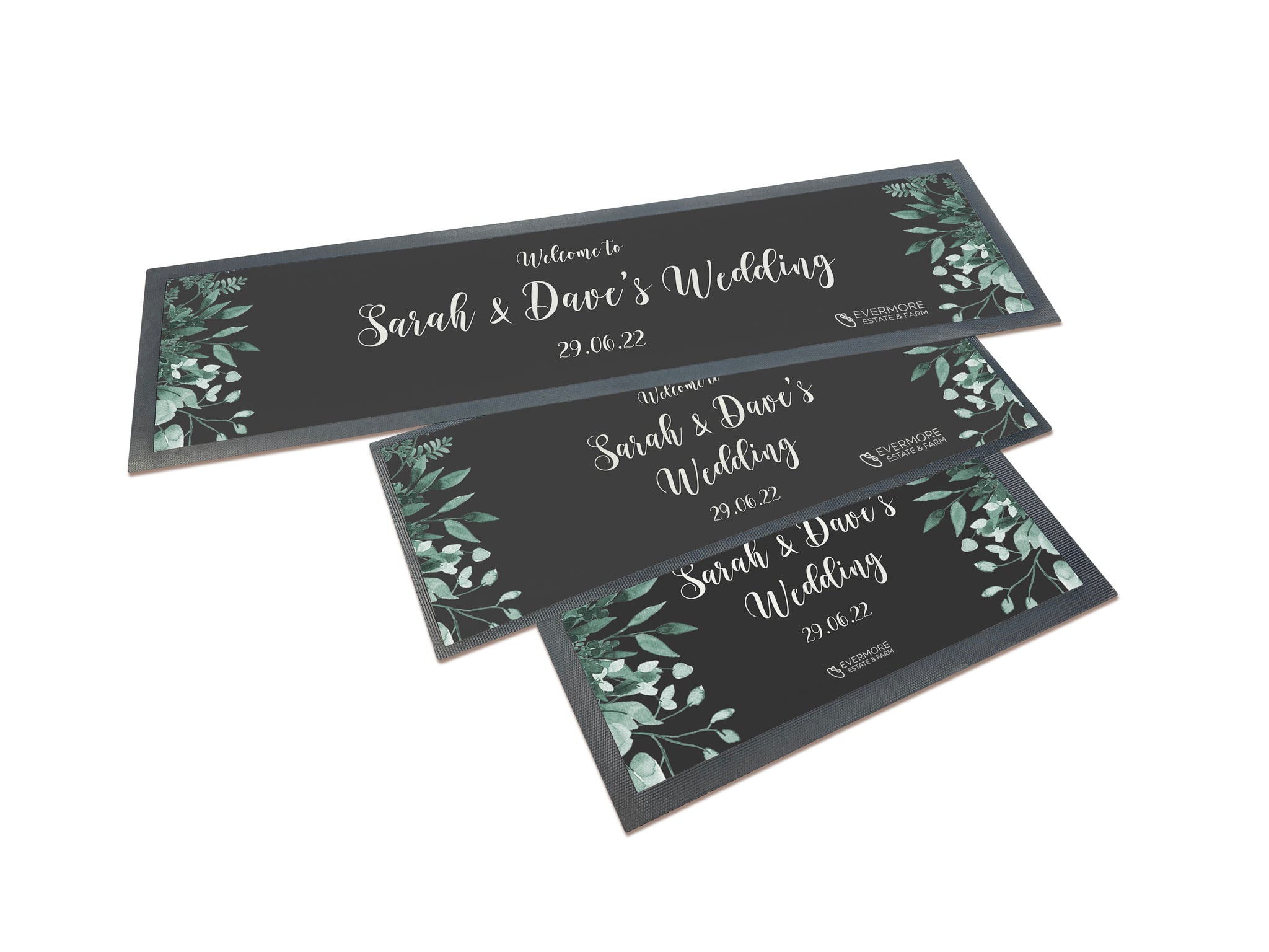 Black Wedding Leaves Bar Runners