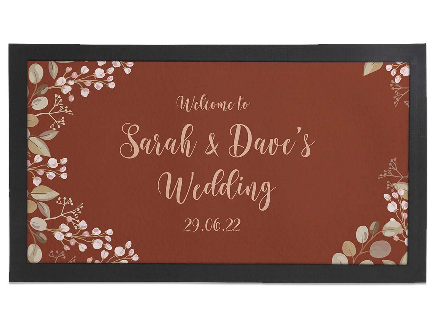 Terracotta Wedding Floral Border Bar Runners