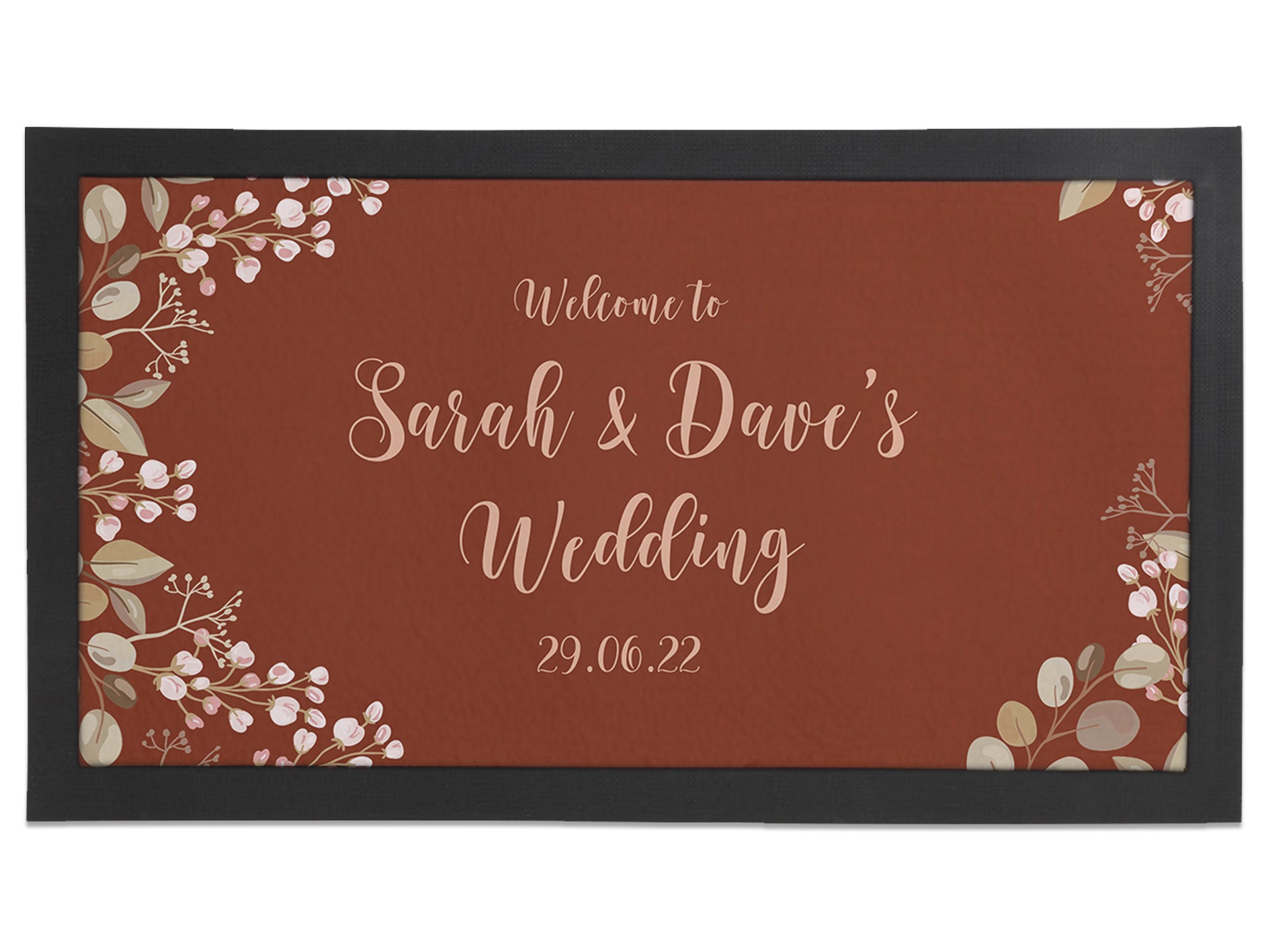 Terracotta Wedding Floral Border Bar Runners