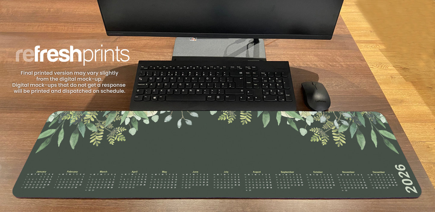 Green Leaves Large Mouse Mat