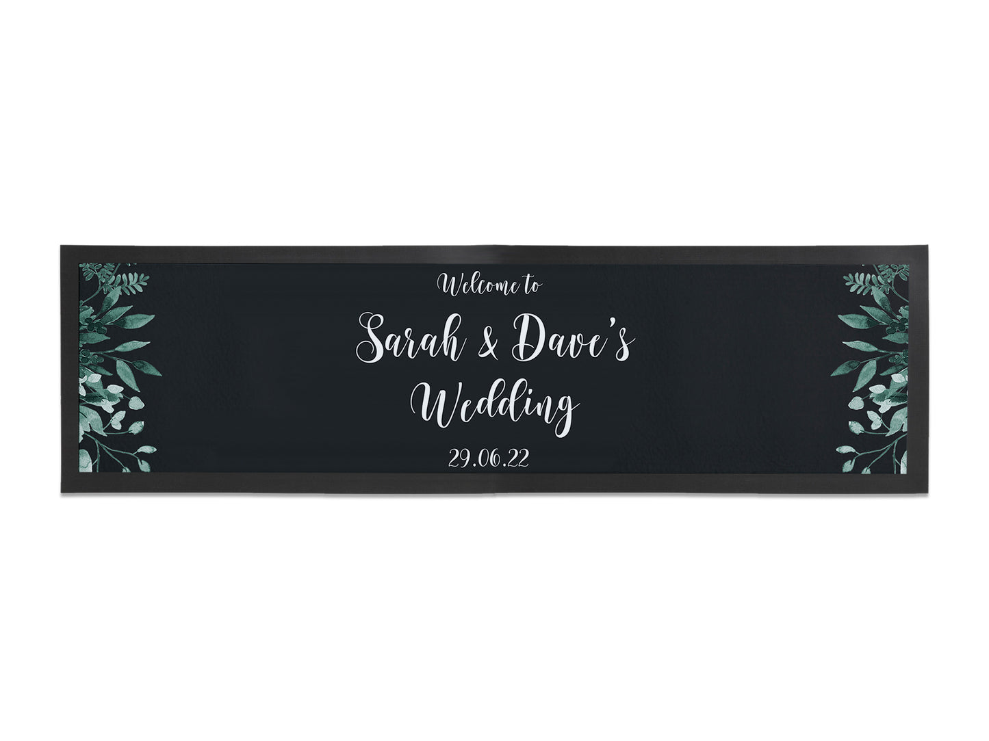 Black Wedding Leaves Bar Runners