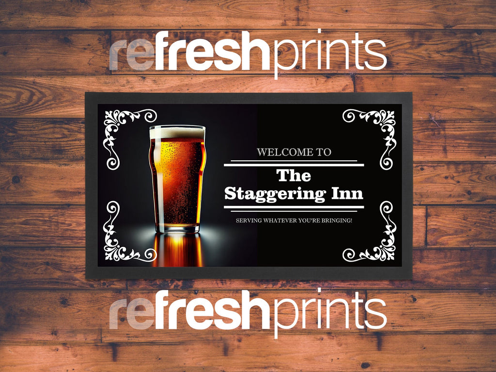 Beer Glass Regular Bar Runner (Non - Personalised) - Bar - Mats.co.uk