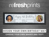 Birthday Photo Large Bar Runner (Grey) - Bar - Mats.co.uk