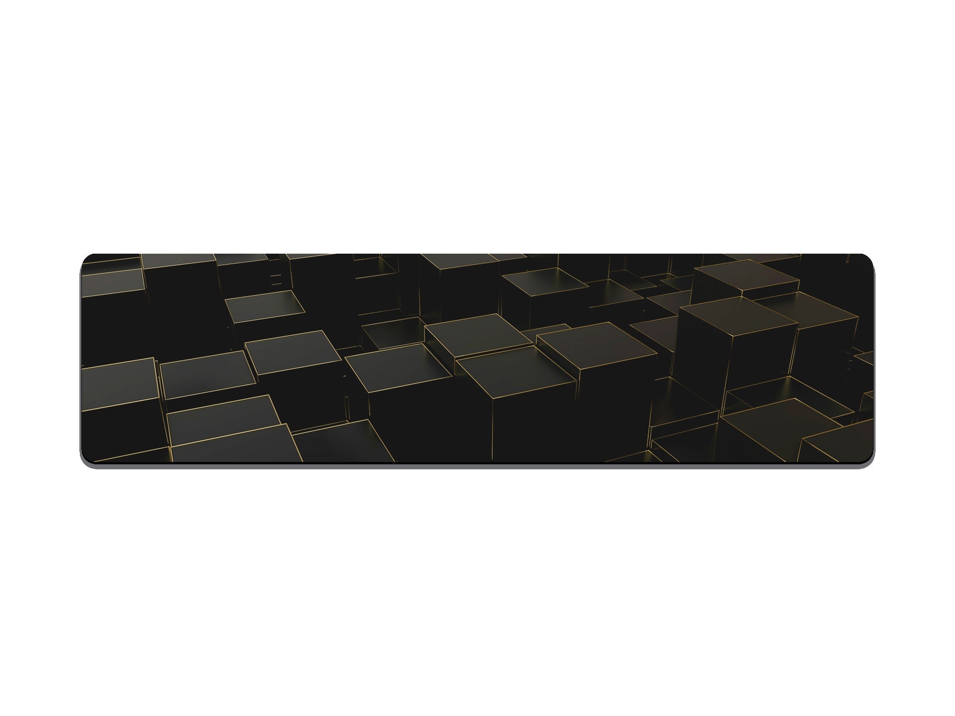 Black and Gold 3D Cube Platforms Gaming Mat - Desk Mat - 3 SIZES - Bar - Mats.co.uk