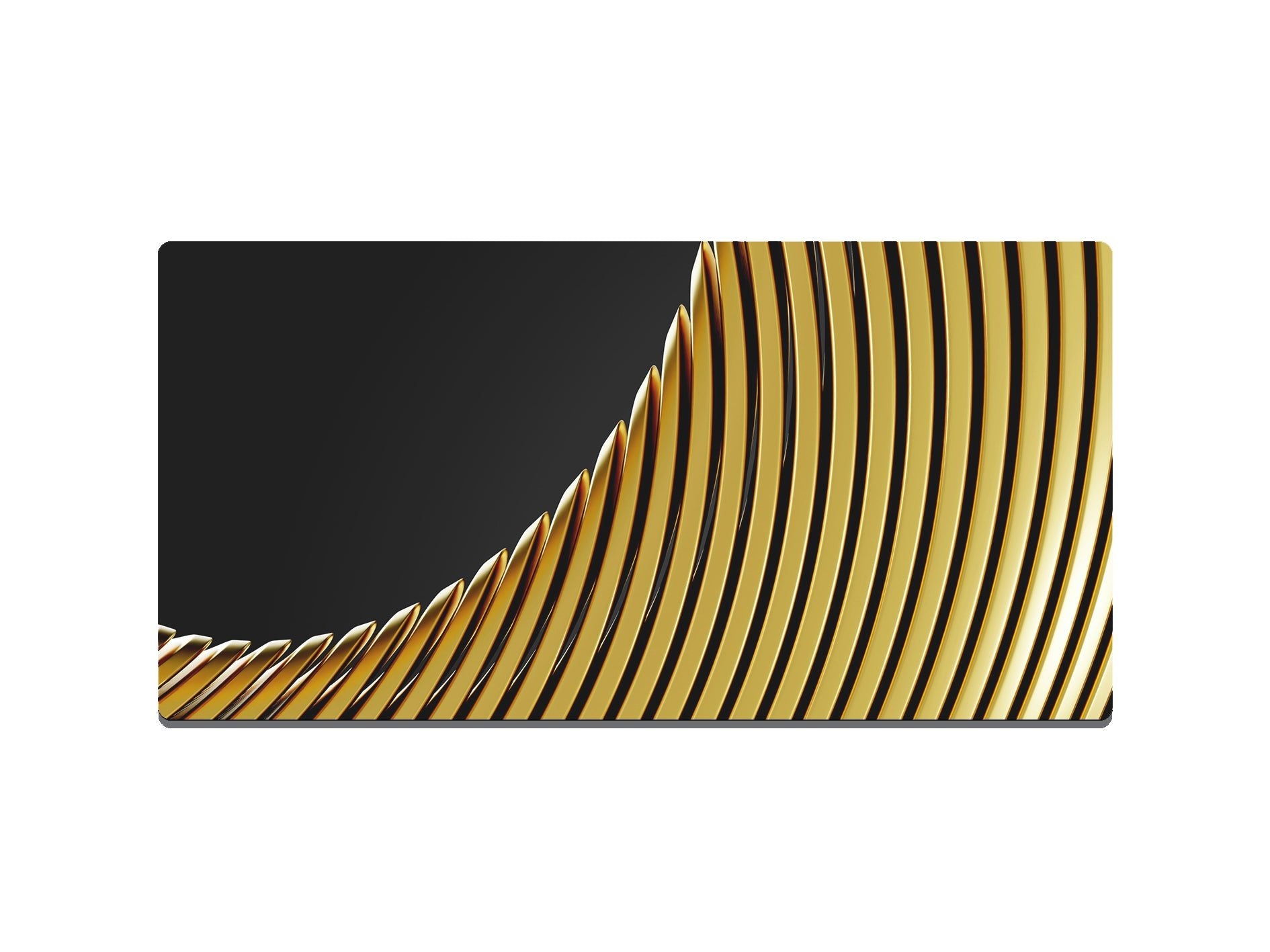 Black and Gold Metallic Ridge Surface Gaming Mat - Desk Mat - 3 SIZES - Bar - Mats.co.uk