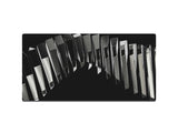 Black and Silver Metallic Bars Gaming Mat - Desk Mat - 3 SIZES - Bar - Mats.co.uk