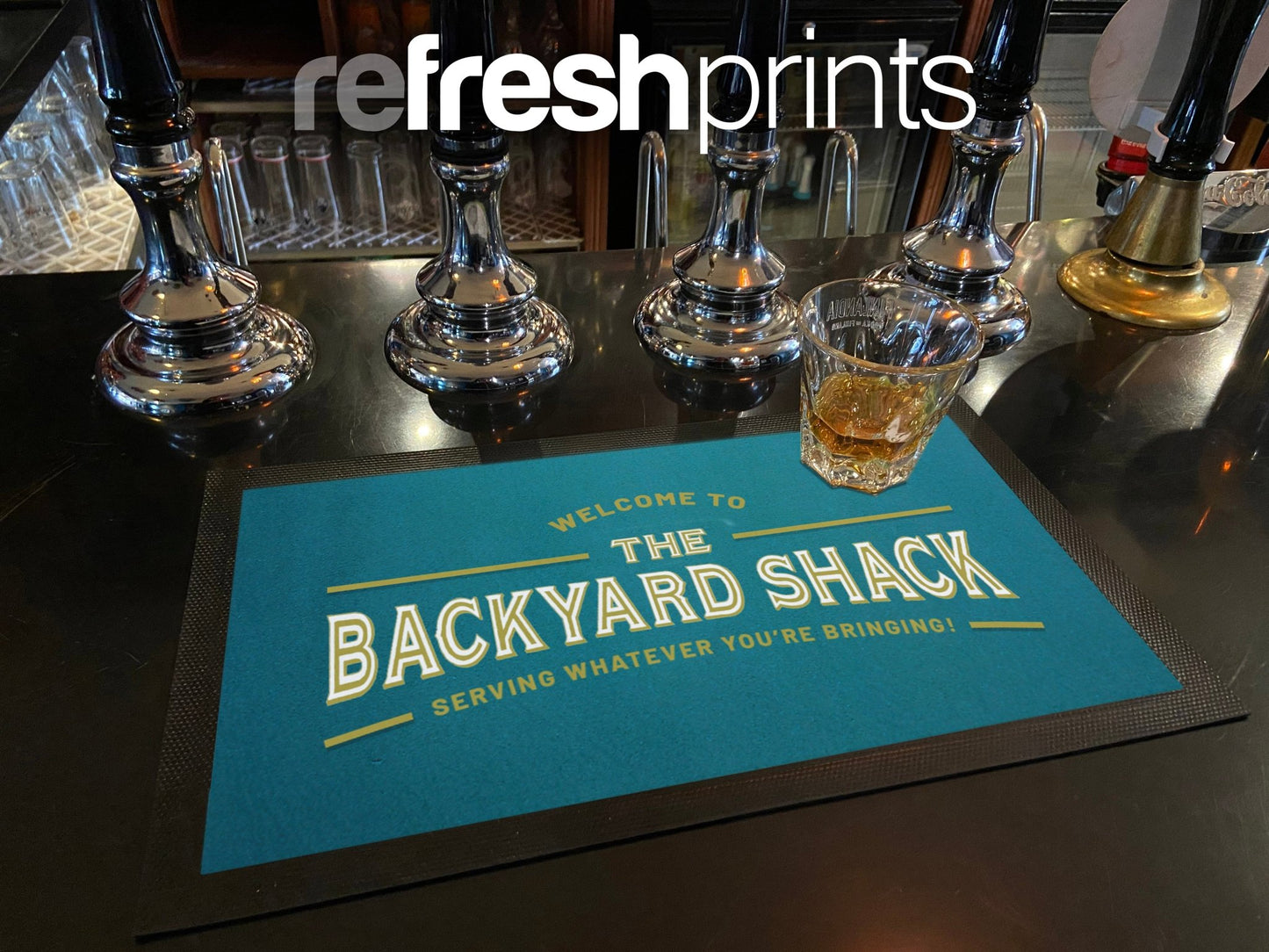 Blue Felt Regular Bar Runner - Bar - Mats.co.uk