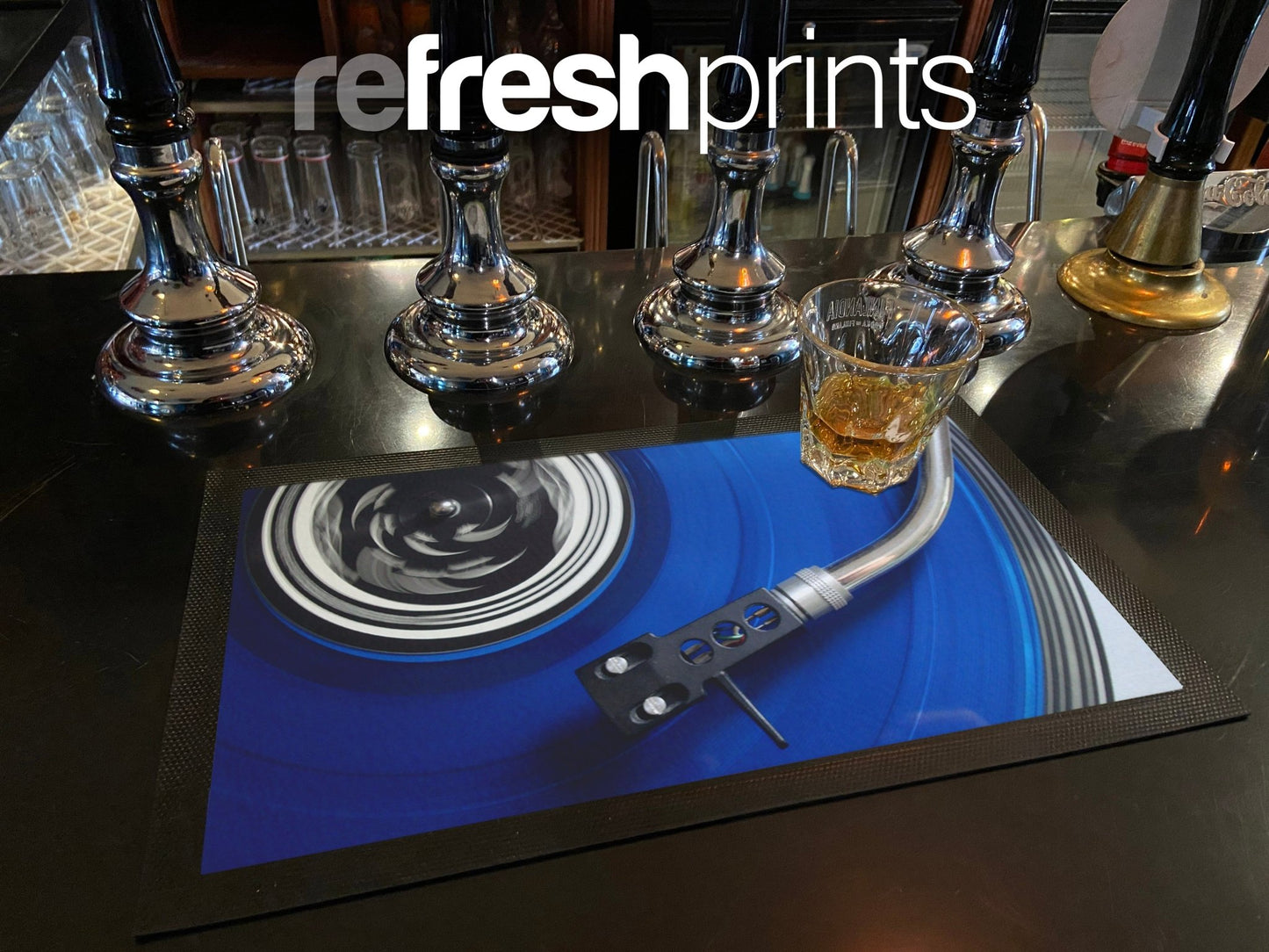 Blue Vinyl Regular Bar Runner - Bar - Mats.co.uk