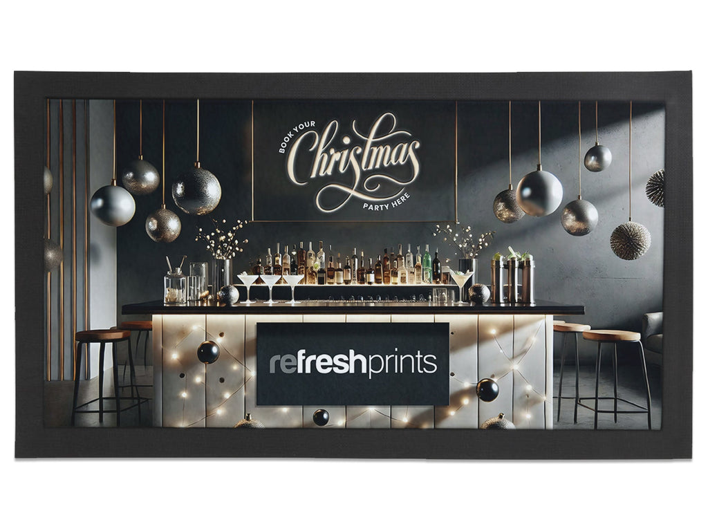 Book Your Party - Classy Christmas with Chalkboard Regular Bar Runner - Bar - Mats.co.uk