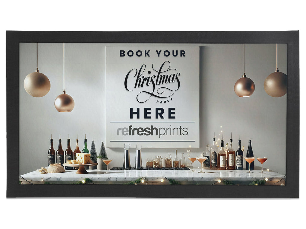 Book Your Party - Fancy Christmas with Large Canvas Regular Bar Runner - Bar - Mats.co.uk