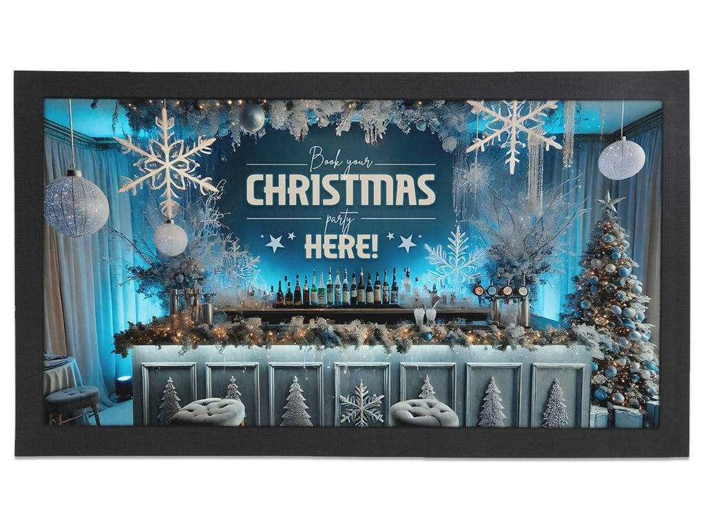 Book Your Party - Frozen Christmas Wonderland Regular Bar Runner - Bar - Mats.co.uk