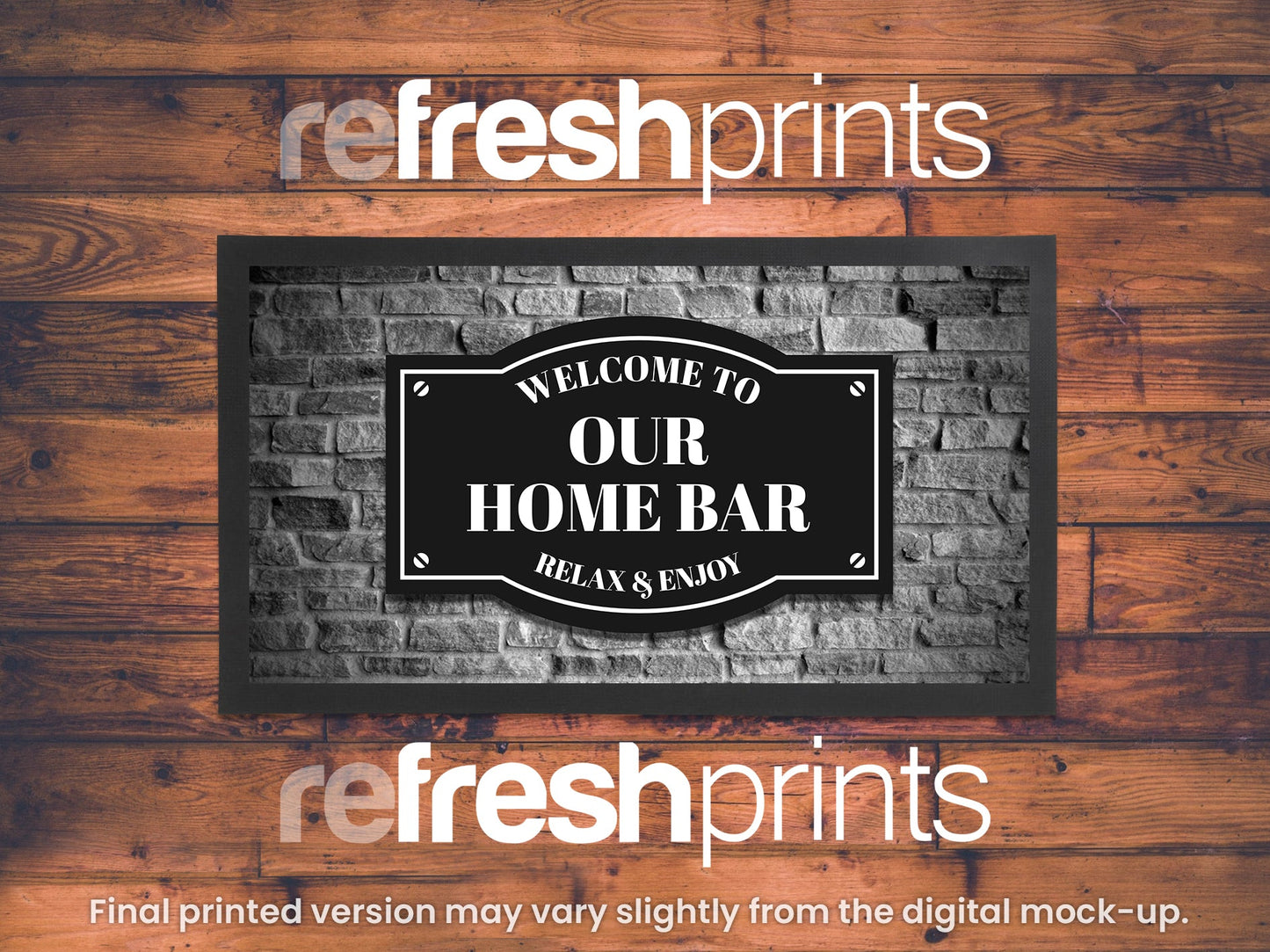 Brick Wall Regular Bar Runner (Non - Personalised) - Bar - Mats.co.uk