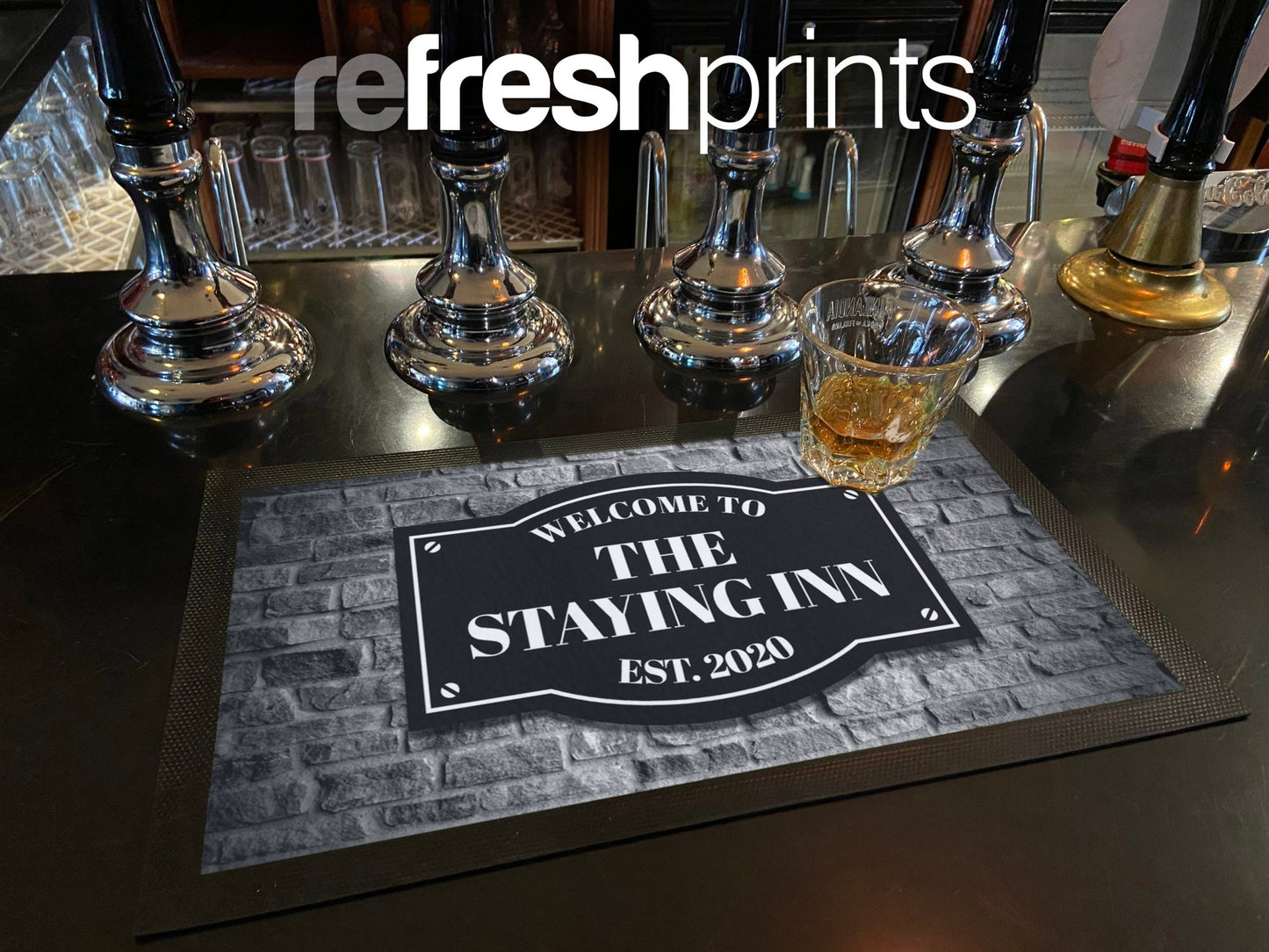 Brick Wall Regular Bar Runner (Non - Personalised) - Bar - Mats.co.uk