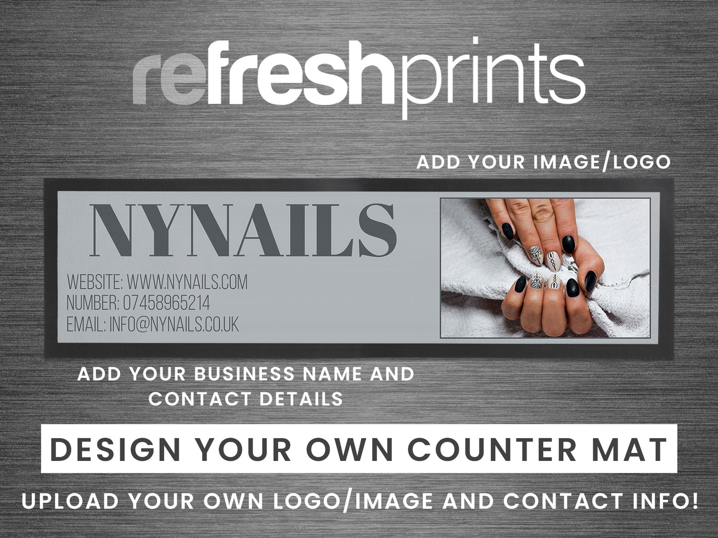 Business Counter Large Mat (Logo/Image and Contact Info) - Bar - Mats.co.uk