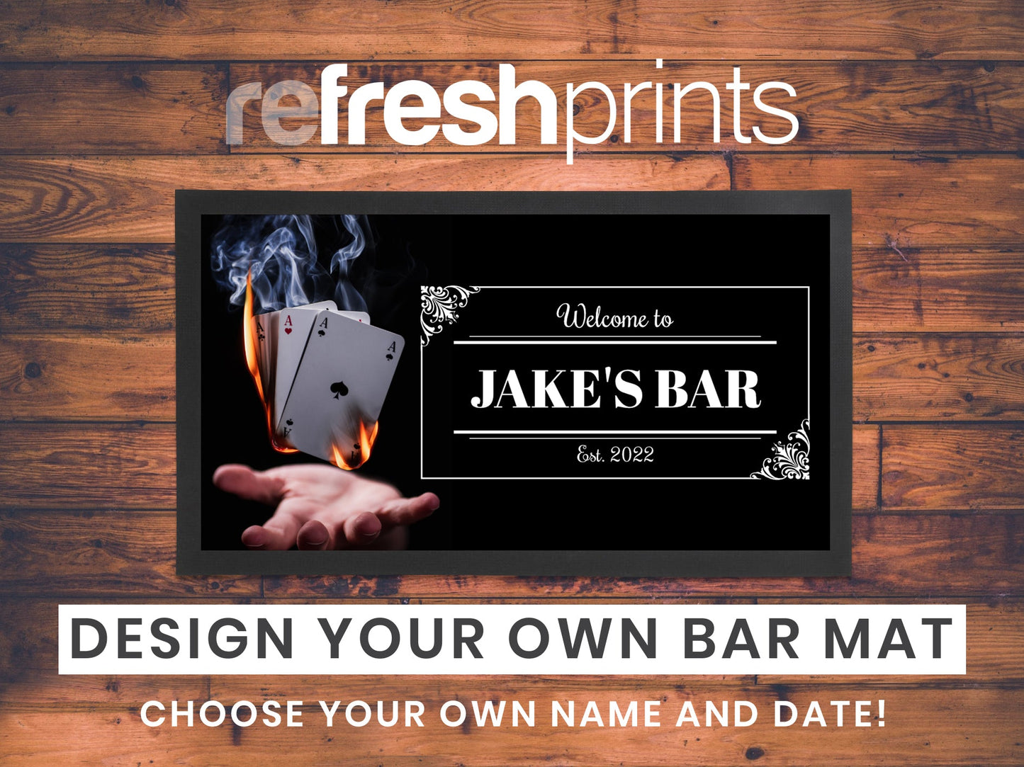 Cards Regular Bar Runner - Bar - Mats.co.uk