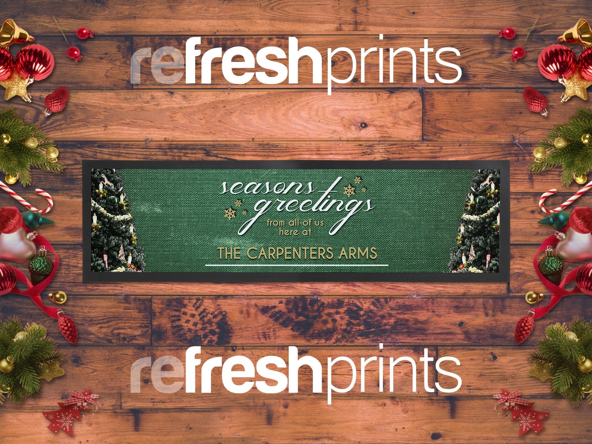 Christmas Tree Large Bar Runner - Bar - Mats.co.uk