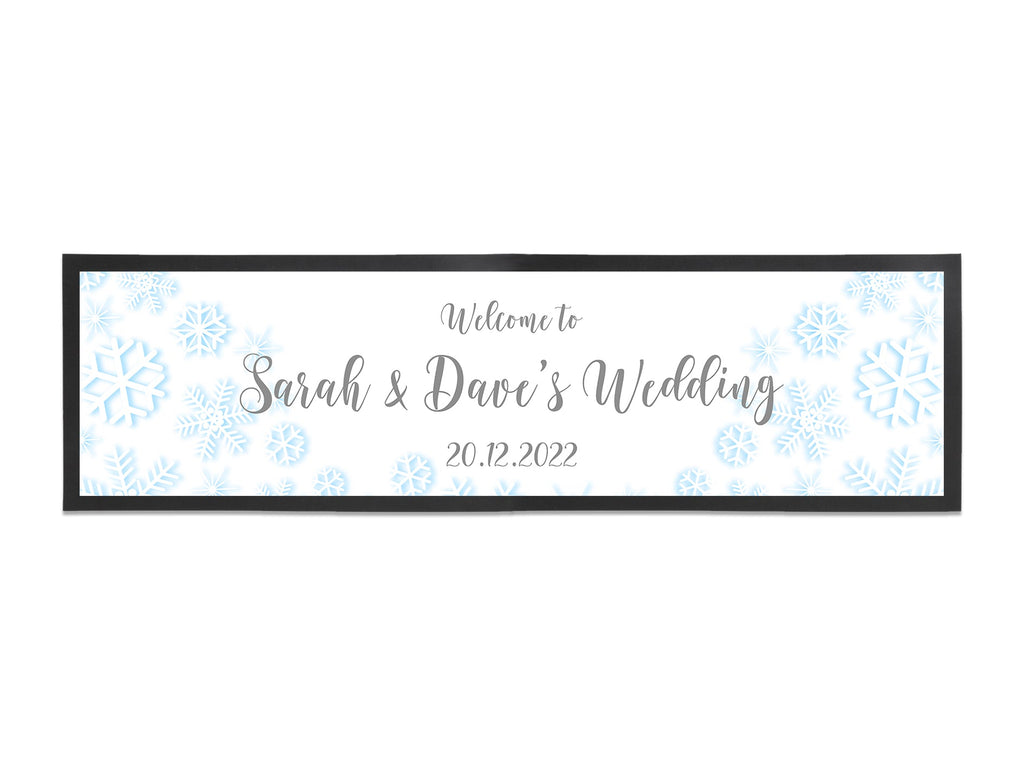 Christmas Wedding Snowflake Large Bar Runner - Bar - Mats.co.uk