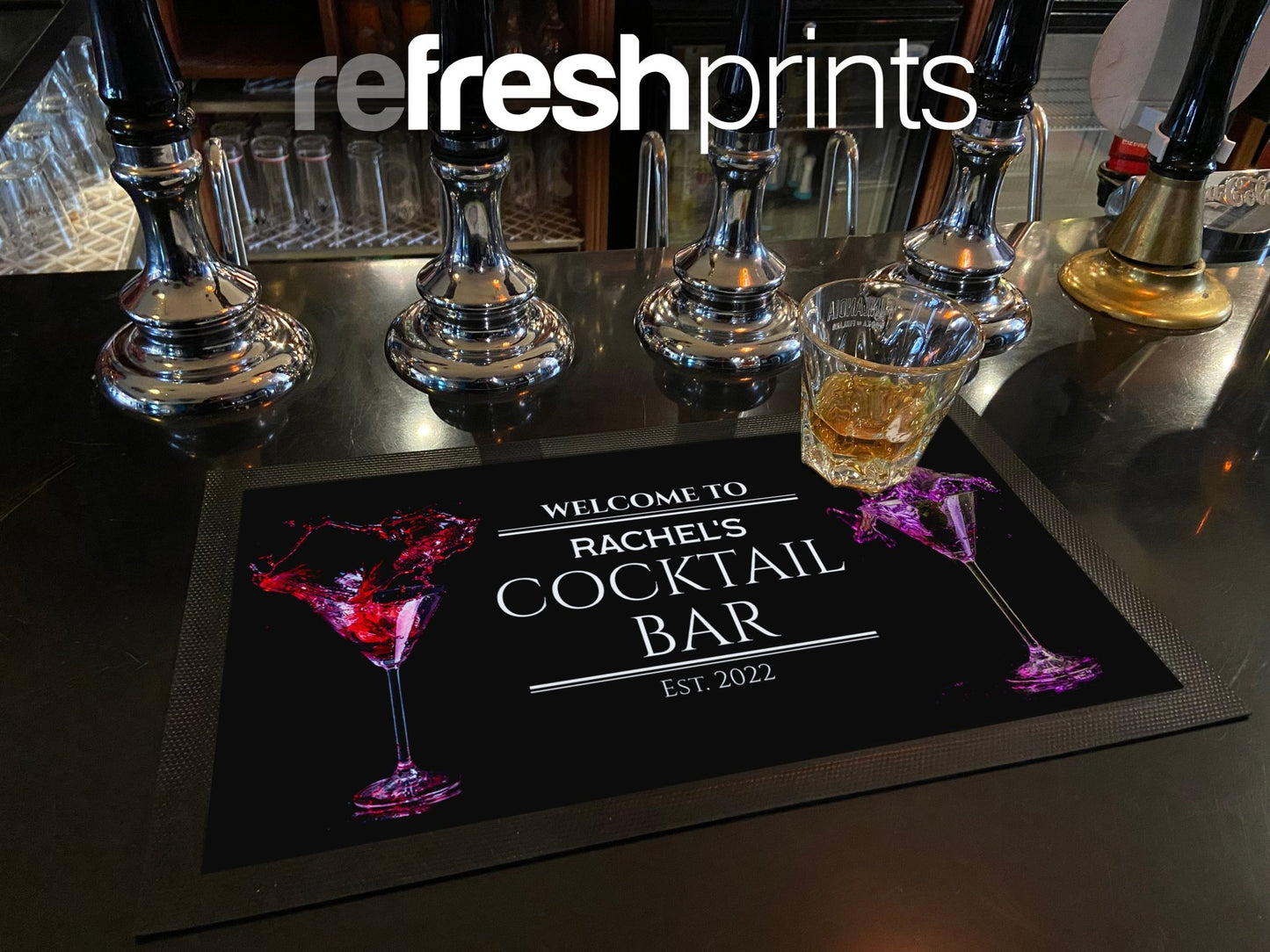 Cocktail Glass Regular Bar Runner - Bar - Mats.co.uk