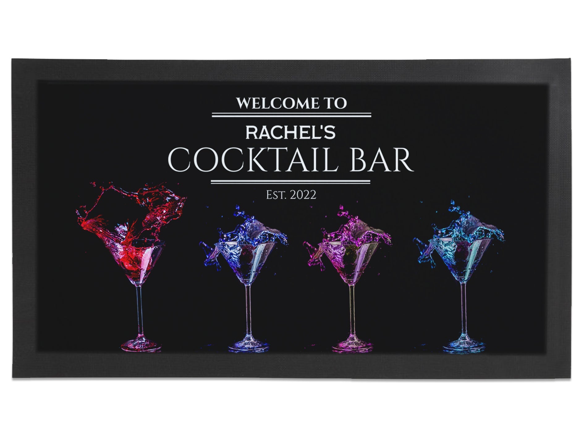 Cocktail Glasses Regular Bar Runner - Bar - Mats.co.uk