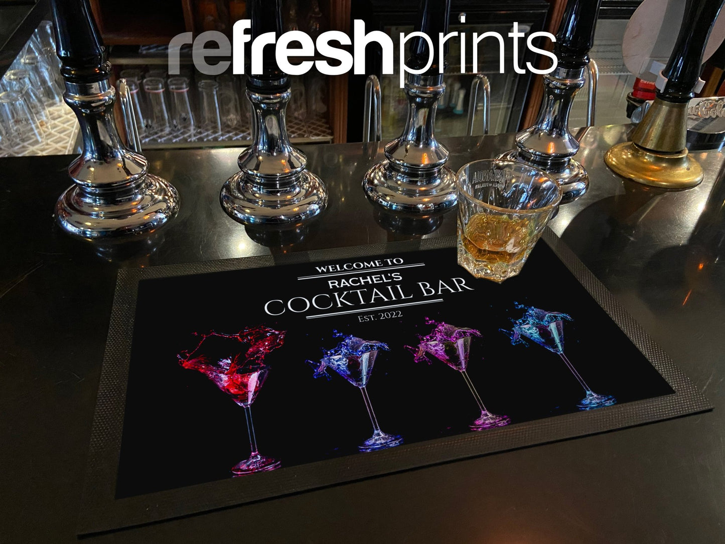 Cocktail Glasses Regular Bar Runner - Bar - Mats.co.uk