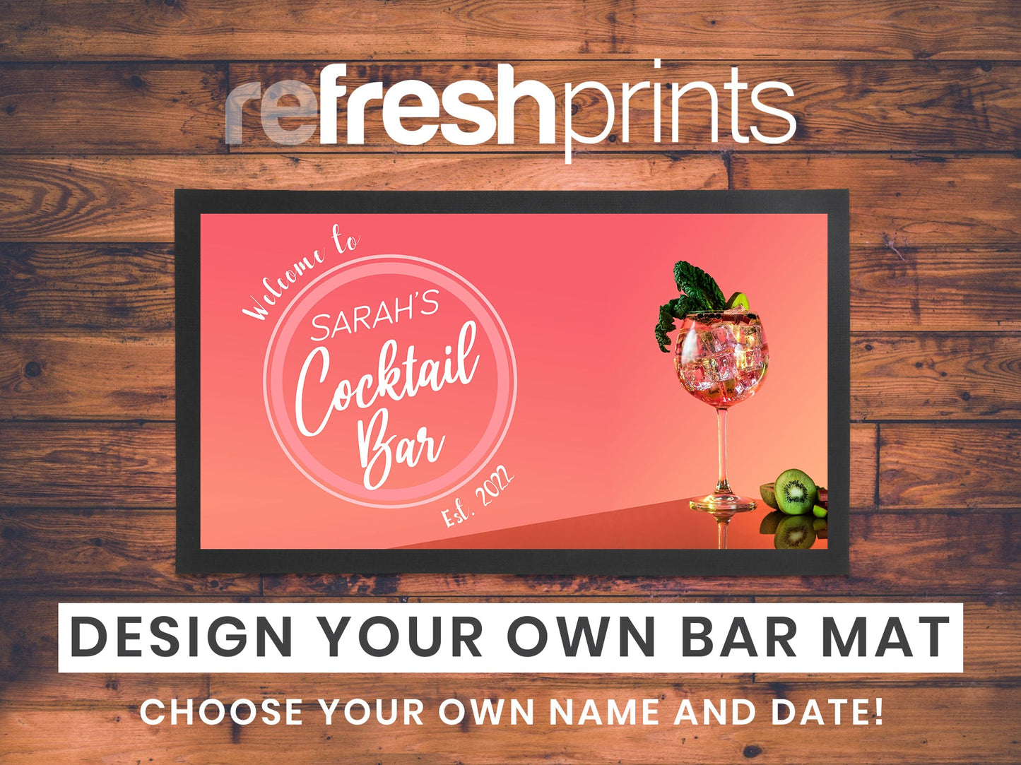 Cocktail Sunrise Regular Bar Runner - Bar - Mats.co.uk