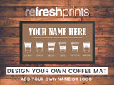 Coffee Menu Regular Counter Mat (Beige) - Bar - Mats.co.uk
