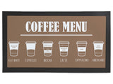 Coffee Menu Regular Counter Mat (Beige) - Bar - Mats.co.uk