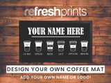 Coffee Menu Regular Counter Mat (Black) - Bar - Mats.co.uk