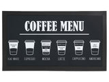 Coffee Menu Regular Counter Mat (Black) - Bar - Mats.co.uk